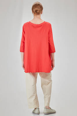 hip-lenght t-shirt, wide, in ecotex cotton and polyester knit with thin stripes - KNIT KNIT 