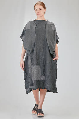 long and wide cardigan in crinkled cotton, nylon and polyamide knit with thin stripes - KNIT KNIT 