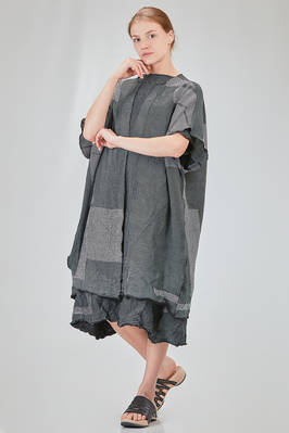 long and wide cardigan in crinkled cotton, nylon and polyamide knit with thin stripes - KNIT KNIT 