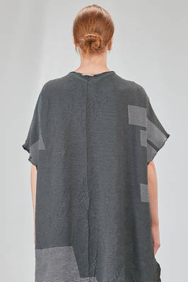 long and wide cardigan in crinkled cotton, nylon and polyamide knit with thin stripes - KNIT KNIT 