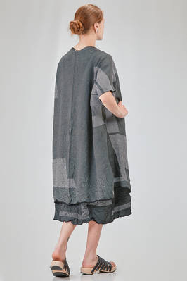 long and wide cardigan in crinkled cotton, nylon and polyamide knit with thin stripes - KNIT KNIT 