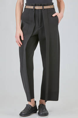 wide trousers in recycled polyester ribbed knit  - 413