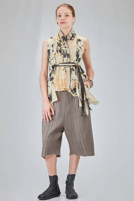 long and soft gilet in screen-printed cotton muslin - CHRISTINE MOREAU 