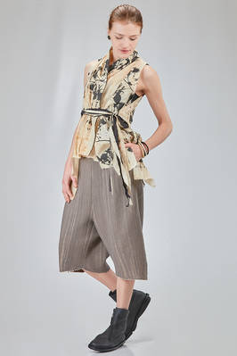 long and soft gilet in screen-printed cotton muslin - CHRISTINE MOREAU 