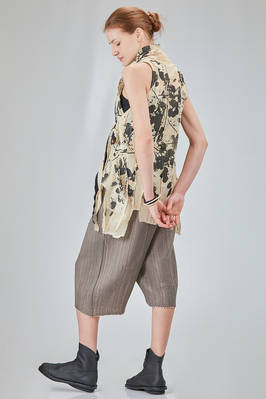 long and soft gilet in screen-printed cotton muslin - CHRISTINE MOREAU 