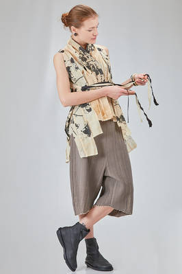 long and soft gilet in screen-printed cotton muslin - CHRISTINE MOREAU 