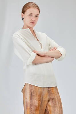 camicia lunga e ampia in mussola leggerissima di cotone lavato - 6167 STUDIO SHIRT 