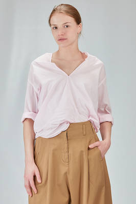 long and wide shirt in light washed cotton muslin  - 410