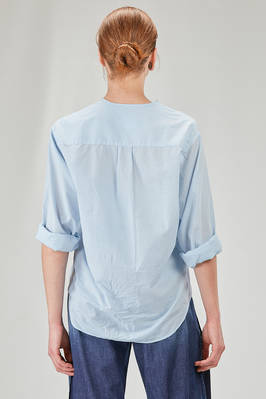 camicia lunga e ampia in mussola leggerissima di cotone lavato - 6167 STUDIO SHIRT 
