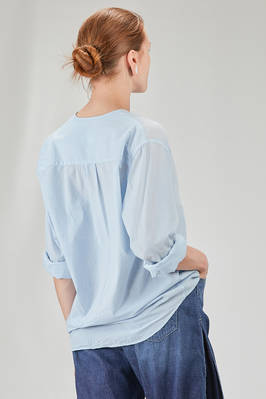camicia lunga e ampia in mussola leggerissima di cotone lavato - 6167 STUDIO SHIRT 