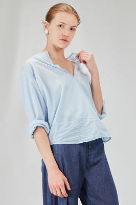 camicia lunga e ampia in mussola leggerissima di cotone lavato - 6167 STUDIO SHIRT 