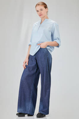 camicia lunga e ampia in mussola leggerissima di cotone lavato - 6167 STUDIO SHIRT 