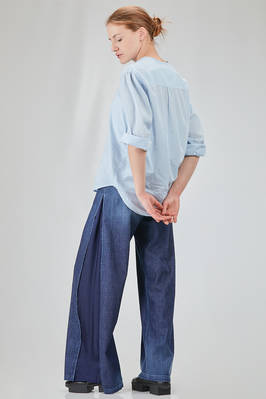 camicia lunga e ampia in mussola leggerissima di cotone lavato - 6167 STUDIO SHIRT 