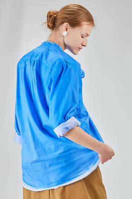 long and wide shirt in overlay cotton poplin with thin vertical stripes - 6167 STUDIO SHIRT 