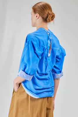 long and wide shirt in overlay cotton poplin with thin vertical stripes - 6167 STUDIO SHIRT 