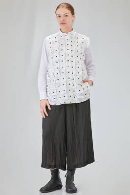 camicia lunga e ampia in popeline di cotone e parti in mussola di cotone - 6167 STUDIO SHIRT 