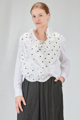 camicia lunga e ampia in popeline di cotone e parti in mussola di cotone - 6167 STUDIO SHIRT 