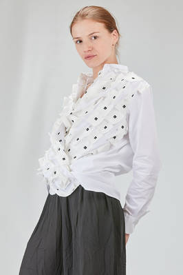 camicia lunga e ampia in popeline di cotone e parti in mussola di cotone - 6167 STUDIO SHIRT 