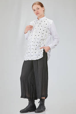 camicia lunga e ampia in popeline di cotone e parti in mussola di cotone - 6167 STUDIO SHIRT 