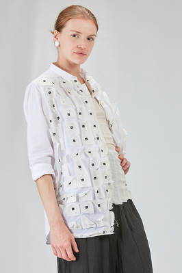 camicia lunga e ampia in popeline di cotone e parti in mussola di cotone - 6167 STUDIO SHIRT 