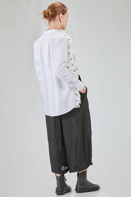 camicia lunga e ampia in popeline di cotone e parti in mussola di cotone - 6167 STUDIO SHIRT 