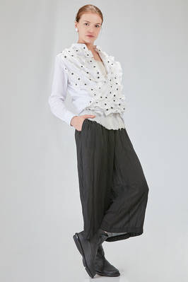 camicia lunga e ampia in popeline di cotone e parti in mussola di cotone - 6167 STUDIO SHIRT 