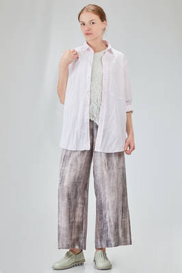 camicia lunga e ampia in popeline millerighe leggerissimo di cotone lavato - 6167 STUDIO SHIRT 