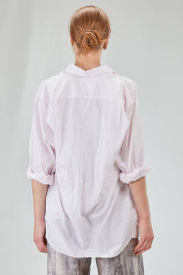 camicia lunga e ampia in popeline millerighe leggerissimo di cotone lavato - 6167 STUDIO SHIRT 