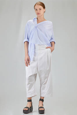 long and wide shirt in light washed pinstriped cotton poplin - 6167 STUDIO SHIRT 