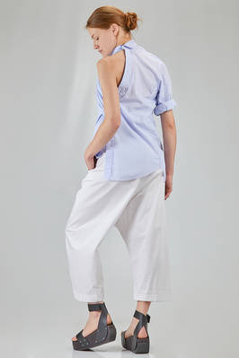 long and wide shirt in light washed pinstriped cotton poplin - 6167 STUDIO SHIRT 