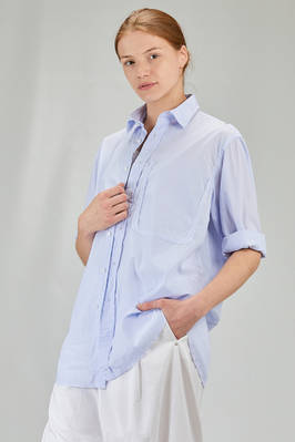 long and wide shirt in light washed pinstriped cotton poplin - 6167 STUDIO SHIRT 