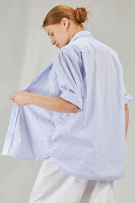 long and wide shirt in light washed pinstriped cotton poplin - 6167 STUDIO SHIRT 