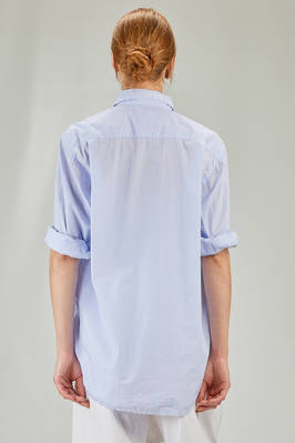 long and wide shirt in light washed pinstriped cotton poplin - 6167 STUDIO SHIRT 