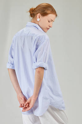 long and wide shirt in light washed pinstriped cotton poplin - 6167 STUDIO SHIRT 