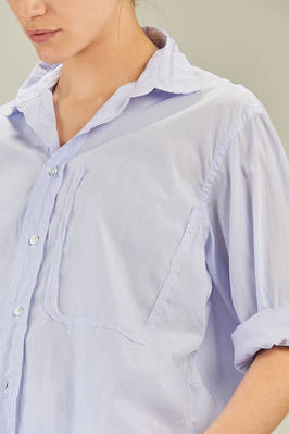 long and wide shirt in light washed pinstriped cotton poplin - 6167 STUDIO SHIRT 