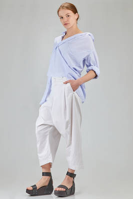 long and wide shirt in light washed pinstriped cotton poplin - 6167 STUDIO SHIRT 