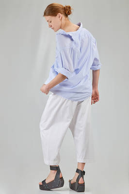 long and wide shirt in light washed pinstriped cotton poplin - 6167 STUDIO SHIRT 