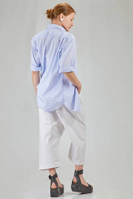 long and wide shirt in light washed pinstriped cotton poplin - 6167 STUDIO SHIRT 