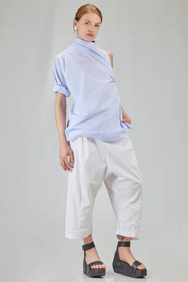 long and wide shirt in light washed pinstriped cotton poplin - 6167 STUDIO SHIRT 