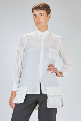 long and straight shirt in washed polyester poplin  - 157