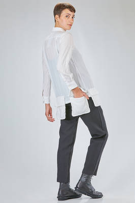 long and straight shirt in washed polyester poplin - COMME des GARÇONS - COMME des GARÇONS 