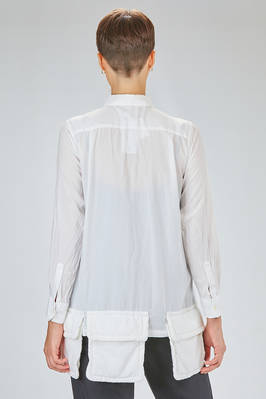 long and straight shirt in washed polyester poplin - COMME des GARÇONS - COMME des GARÇONS 