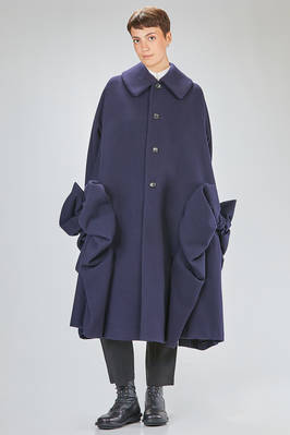 long and wide coat in heavy wool and nylon mosser  - 157