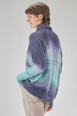 maglia lunga e ampia in garza rasata di cachemire stampata - F-CASHMERE by FISSORE 