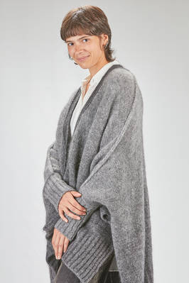 cardigan lungo e over in maglia pesante e sfumata di superkid mohair, lana, poliammide ed elastan - ISABEL BENENATO 