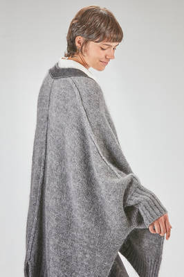 cardigan lungo e over in maglia pesante e sfumata di superkid mohair, lana, poliammide ed elastan - ISABEL BENENATO 