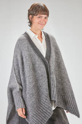 cardigan lungo e over in maglia pesante e sfumata di superkid mohair, lana, poliammide ed elastan - ISABEL BENENATO 