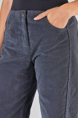 pantalone morbido in velluto a costine sottili verticali di cotone ed elastan - KRISTENSEN DU NORD 