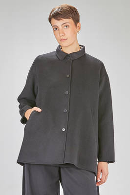 hip-length caban, wide, in soft hand combed cashmere cloth  - 408