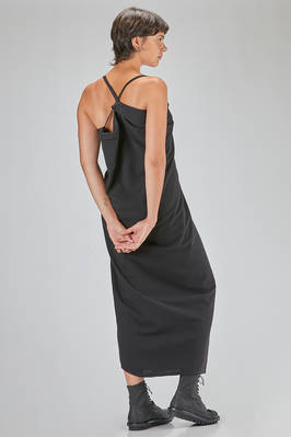 long slip dress, lean and asymmetric, in wool and polyamide sallia - MARC LE BIHAN 